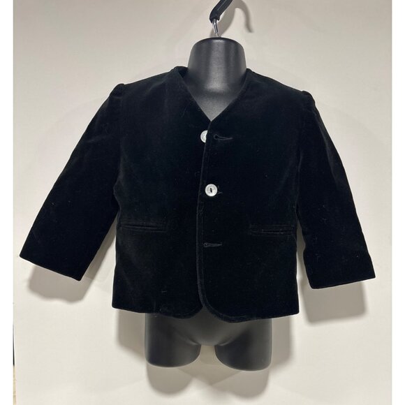 Originals Inc. Other - Vintage Toddler Black Velvet Blazer By Originals Inc.18 Mo Satin Lining